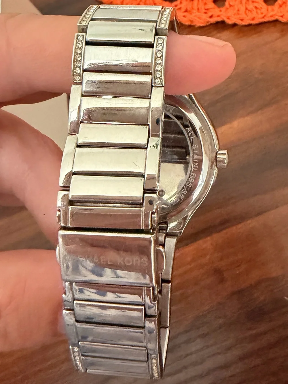 Michael Kors Silver-Tone Crystal Accent Bracelet Watch